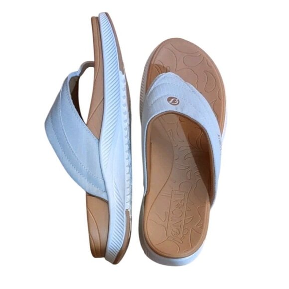 Womens Oncai Comfort Slide sandal, flip flop Sz 11 White Tan orthopedic recovery - Picture 3 of 10